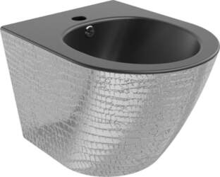 Piekaramais bidē Mexen Lena, Black mat/Silver