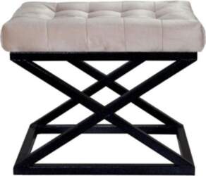 Pouffe Capraz - Black, Cream