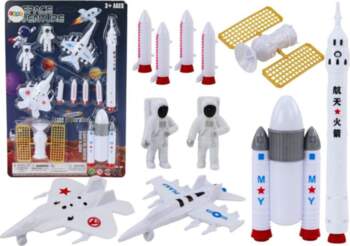 Set of Space Figures Astronauts Rockets