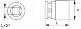 Jonnesway Long Impact Socket 1/2`` 27mm