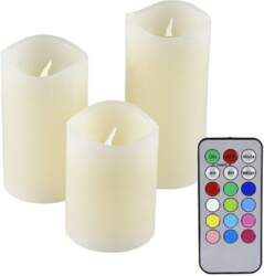 Komplektā 3 Led sveces, īsts vasks