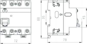 Noark 4p 40a 100ma 3f Rcd
