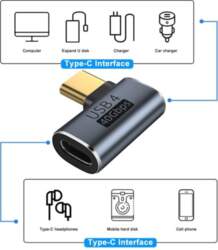 USB-C adapteris, leņķa (L/U forma)