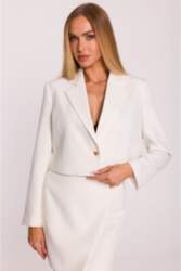Moe M853 Cropped blazer - krēmkrāsas