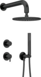 Concealed shower set with overhead shower