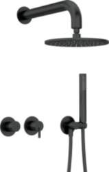 Concealed shower set with overhead shower