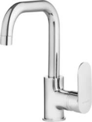 Basin mixer with rectangular spout