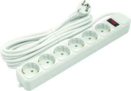 Extension cord 5m, 6 sockets, with