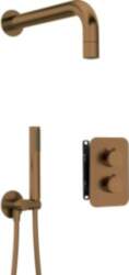 Concealed shower set with thermostat box