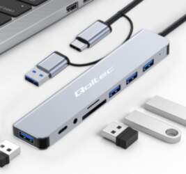 Qoltec ® Hub Adapter 8in1 USB-C/USB