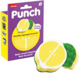 Vileda Punch Flexible Sponge, Lemon, 1