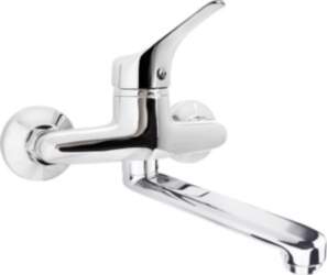 Wall-mounted washbasin mixer