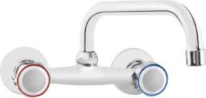 Wall-mounted washbasin mixer