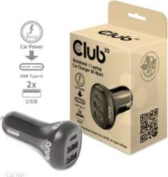 Club3D USB KFZ-Ladegerät 1xUSB C, 2xUSB