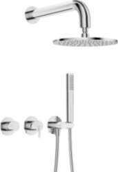 Concealed shower set with overhead shower