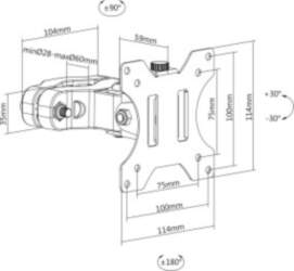 Maclean MC-983 LED LCD Monitor Pole