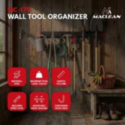 Maclean Wall-Mounted Tool Organizer, steel, max