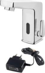 Touchless washbasin mixer with temperature control