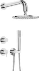 Concealed shower set with overhead shower