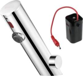 Touchless washbasin mixer with temperature control