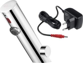 Touchless washbasin mixer with temperature control
