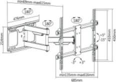Cabletech TV bracket 37-70 " Black