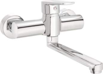 Wall-mounted washbasin mixer