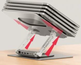 Adjustable laptop stand + USB-C HDMI