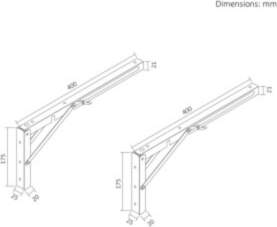 Maclean Folding Wall Shelf Bracket, min