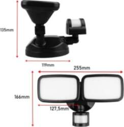 Maclean LED wall lamp, with PIR
