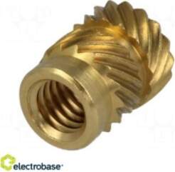 Threaded insert; brass; without coating; M4