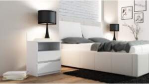 Topeshop M1 BIEL MAT nightstand/bedside table