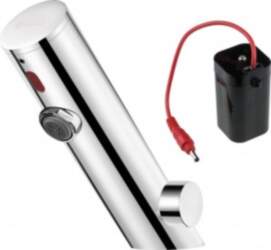 Touchless washbasin mixer with temperature control