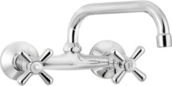 Wall-mounted washbasin mixer