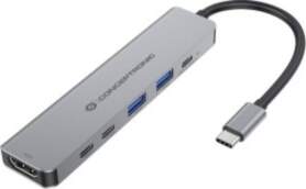 CONCEPTRONIC 6-1 Dock USB-C->HDMI/2xUSB-A/2xUSB-C/+ 25cm gr