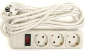 Extension cord 3m, 3 sockets, with