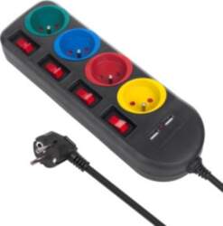 Maclean power strip, 4-socket extension cable