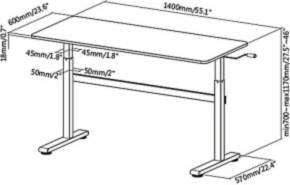 Manual height adjustable desk Ergo Office