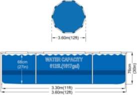 AVENLI Round Frame Swimming Pool 366x76