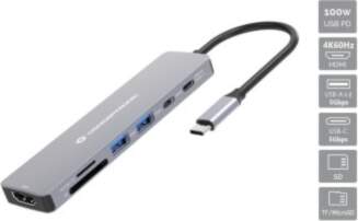 CONCEPTRONIC 7-1 Dock USB-C->HDMI/USB-C/2xUSB-A/+ 25cm gr