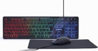 Gembird 3-in-1 Backlight Desktop Set Black