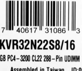 Kingston Technology KVR32N22S8/16 memory module 16