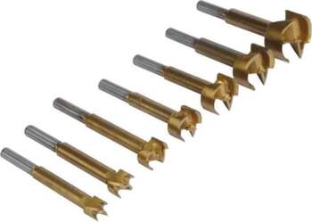 Titanium-Coated Forstner Bit Set, 7pcs -