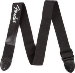 Fender Black Polyester white Logo Strap