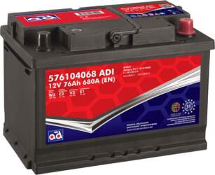 AD 76Ah 680A Akumulators