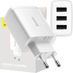 Baseus Compact Quick Charger, 3x USB