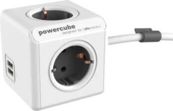 Allocacoc PowerCube Extended USB Grijs 3m
