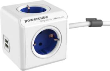 Allocacoc PowerCube Extended USB Blauw 1