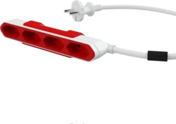 Allocacoc PowerBar EU Red 4-Socket Extension