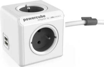 Allocacoc PowerCube Extended USB Grijs 3m